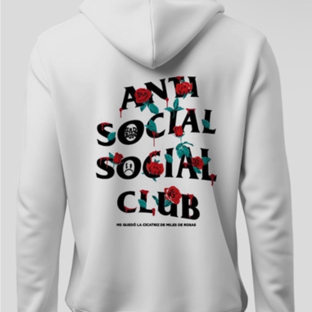 Anti Social Social Club White Hoodie with Red and Green Accents